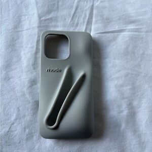 RHODE Gray Minimalist iPhone Case with Diagonal Ridges